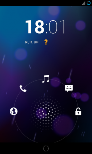 Abbildung 2: Der Lockscreen von CyanogenMod bietet Zugriff auf jede beliebige Anwendung.