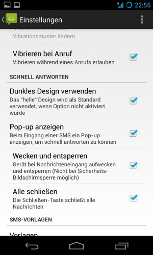 Abbildung 3: Die SMS-Pop-ups sind für Vielschreiber äußerst nützlich.