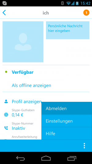 Abbildung 5: Skype beenden Sie, indem Sie sich aus dem Programm abmelden.