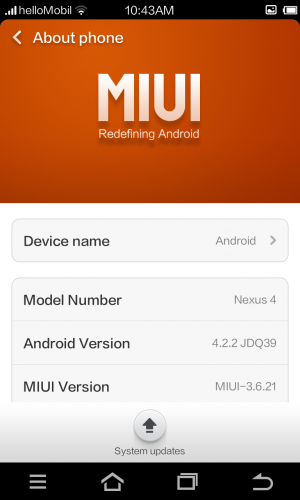 Abbildung 11: Geschafft! Jetzt läuft MIUI auf dem Nexus 4.