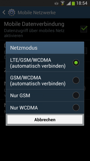 Abbildung 2: Wohnen Sie in einem Gebiet mit schlechter LTE-Abdeckung, schalten Sie den LTE-Support am besten aus.
