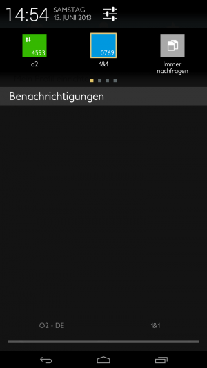 Abbildung 3: Das SIM-Karten-Menü erscheint, sobald die Telefon- oder SMS-App aktiv ist.