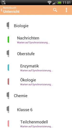 Abbildung 3: In den Notizbüchern ordnen Sie Ihre Notizen zur Gliederung in Gruppen ein.