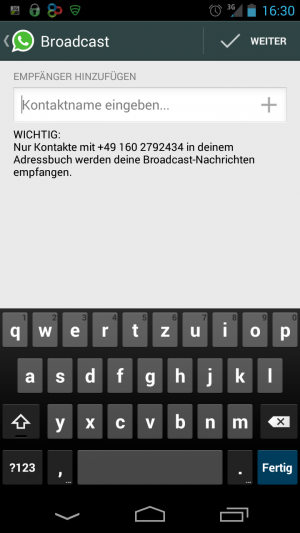 Abbildung 6: Broadcasts sind "Massenmails" ohne, dass Sie extra Gruppen einrichten müssen.