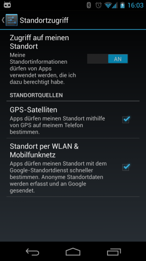 Abbildung 1: GPS verbraucht nur dann Strom, wenn eine App die aktuelle Position ermitteln möchte.
