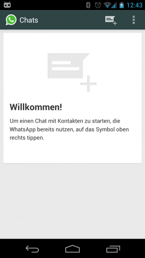 Abbildung 2: Über das Plus-Symbol oben rechts starten Sie aus der Kontaktliste einen Chat.