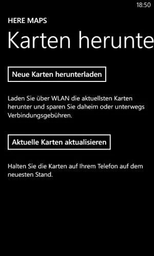 Abbildung 4: Auf dem Lumia 625 lassen sich Karten aus aller Welt kostenlos auf dem Handy speichern.