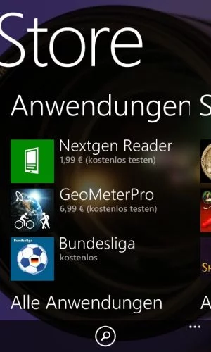 Abbildung 6: Die Auswahl an Apps im Windows Store ist nicht so reichhaltig wie die des Play Stores.