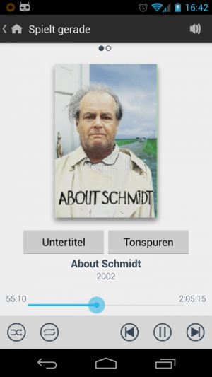 Abbildung 8: In der Detailansicht steuern Sie bei Music Pump die Wiedergabe des aktuellen Films.