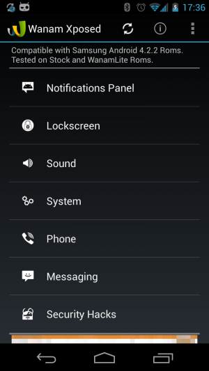 Abbildung 5: Wanam Xposed bringt als Modul für das Xposed Framework zahlreiche Hacks auf das Handy.