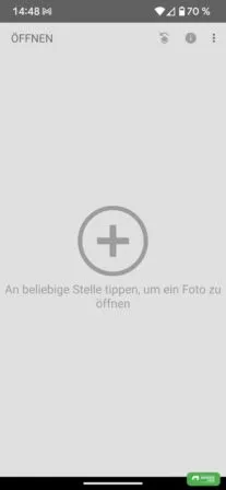 Durch das Tippen auf das Display öffnest du die Galerie, um ein Bild mit Snapseed zu bearbeiten