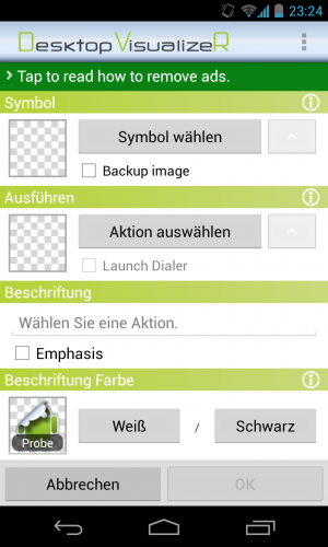 Abbildung 8: Füllen Sie die Felder aus, anschließend sind die Grafiken auf dem Desktop platziert.