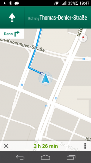 Abbildung 4: Über das kleine Kompass-Symbol blicken Sie direkt von oben senkrecht auf die Karte hinab.