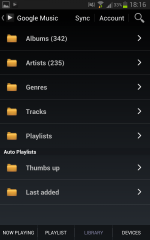 Abbildung 3: Die Auswahl der Songs erfolgt wie bei einem gewöhnlichen MP3-Player - auch Playlists sind selbstverständlich möglich.