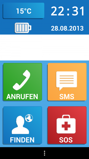 Abbildung 2: Die App Simple Phone Senior beinhaltet nur die sehr simple Telefon- und SMS-Funktion.