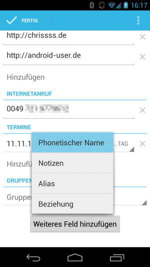 Abbildung 10: Damit außergewöhnliche Namen erkannt werden, fügen Sie einen Phonetischen Namen ein.