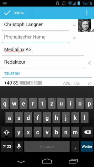 Abbildung 11: So erkennt Android dann auch Zungenbrecher wie "Zlatko Cajkovski".