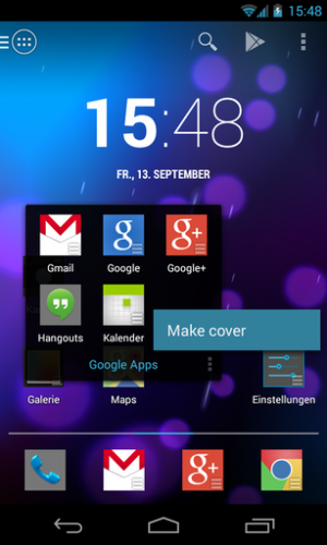 Abbildung 6: Ordner auf dem Homescreen verwandelt der Action Launcher Pro auf Wunsch in Cover.