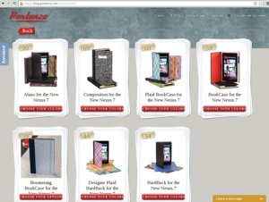 Abbildung 9: Die US-Firma Portenzo bietet sieben unterschiedliche Schutzhüllen für das Nexus 7 von 35 bis 100 Dollar an.