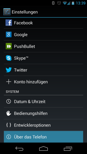 Abbildung 1: Die Entwickleroptionen sind auf aktuellen Android-Geräten nicht von Haus aus sichtbar.