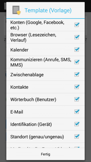 Abbildung 4: Über ein Template entziehen Sie Apps im Handumdrehen die wichtigsten Rechte.