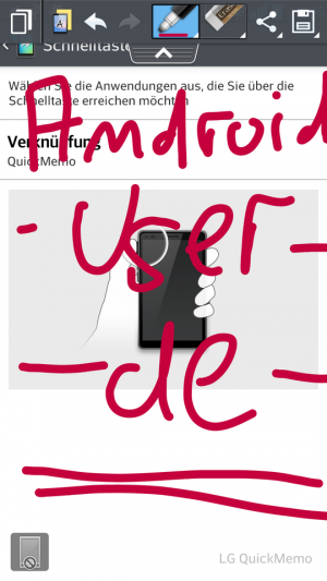 Abbildung 2: Mit dem Quick Button links oben erstellen Sie im handumdrehen Screenshot-Notizen.