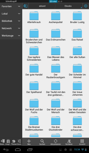 Abbildung 2: Literaturprogramm: Auf dem Tablet sind insgesamt rund 70 e- und Audiobooks installiert.