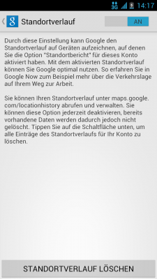 Die komplette Standort-Historie lässt sich auch vom Handy aus löschen.