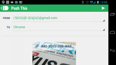 Auf dem Handy können Sie nun Chrome als Empfänger auswählen.