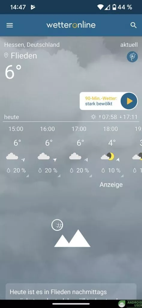 WetterOnline, eine kostenlose Wetter App für Android