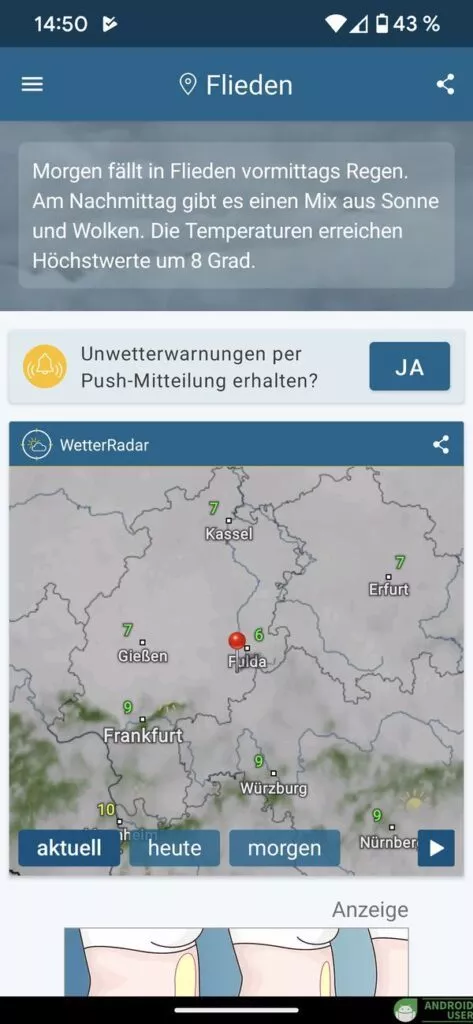 Unwetterwarnungen über WetterOnline