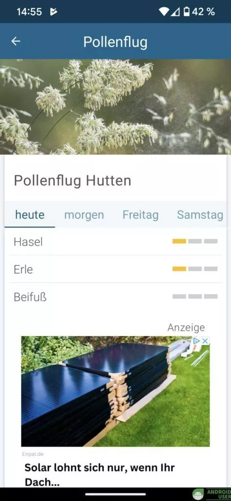 Pollenflug in WetterOnline, die kostenlose Wetter App