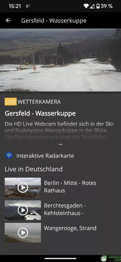 Eine Webcam Ansicht in Wetter.com