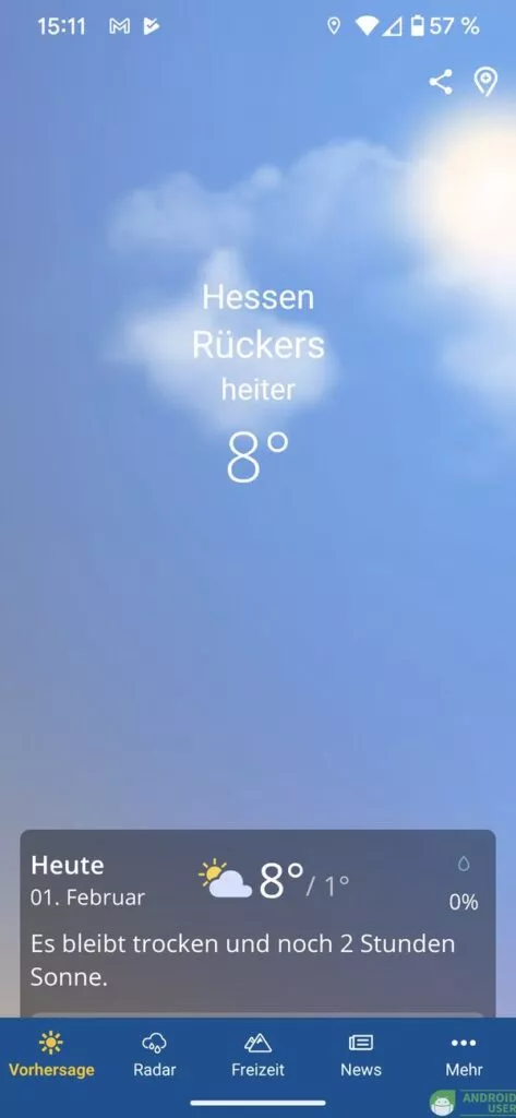 Wetter.de zeigt das aktuelle Wetter