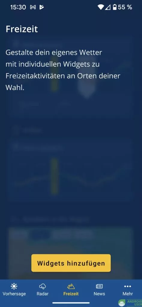 Widget erstellen in Wetter.de, eine kostenlose Wetter App