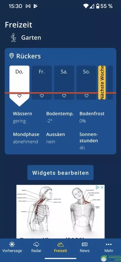 eigenes Widget von Wetter.de, eine kostenlose Wetter App