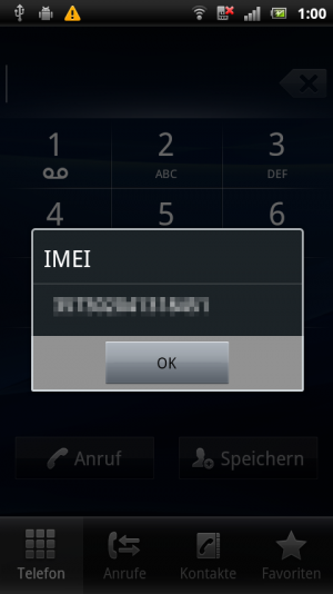 Abbildung 1: Mit der IMEI können Sie sich einen Freischaltcode für den Bootloader zukommen lassen.
