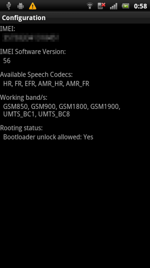 Abbildung 3: "Bootloader unlock allowed: Yes" heißt, dass Sie den Bootloader aufsperren dürfen.