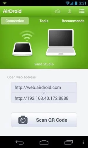 Abbildung 4: Mit AirDroid verwalten Sie Ihr Smartphone von jedem beliebigen PC aus.