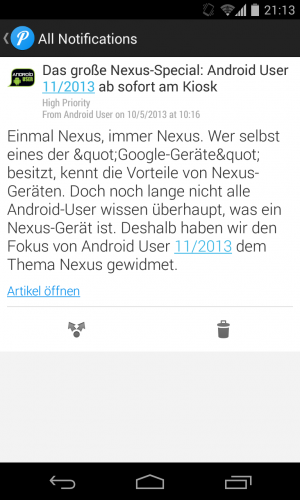 Abbildung 8: Dies ist eine Pushover-Benachrichtigung, die von unserem Demo-Skript verschickt wurde.