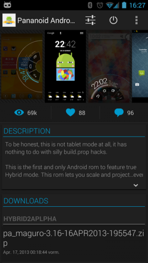 Abbildung 5: Zu jedem ROM liefert der ROM Installer Screenshots und eine Beschreibung mit.