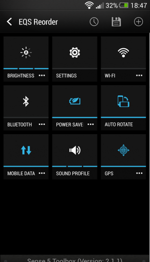 Abbildung 2: Ändern Sie zum Beispiel die Anzahl und Funktionen der HTC-Quick-Settings.