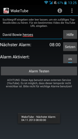 Abbildung 5: WakeTube weckt Sie an jedem noch so trüben Morgen mit Ihrer Lieblingsmusik.