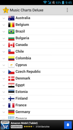 Abbildung 6: Music Charts Deluxe präsentiert die gesammelten Charts aus über 50 Ländern.