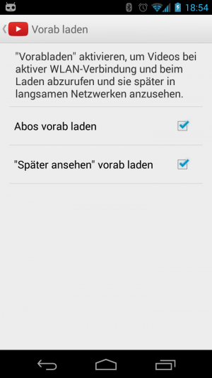 Abbildung 8: YouTube lädt auf Wunsch Videos aus Ihren abonnierten Kanälen direkt aufs Handy.