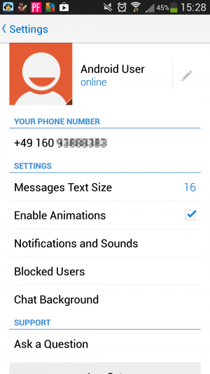 Abbildung 4: In den Einstellungen bearbeiten Sie unter anderem Ihr Profil und die Liste der Blocked User.