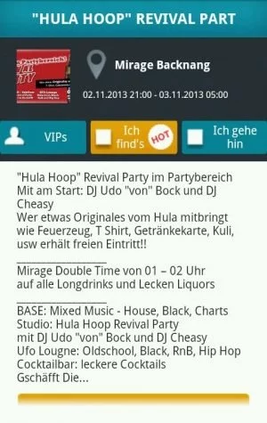 Abbildung 3: Mit Whami kann man seine Facebook-Freunde über anstehende Events informieren.