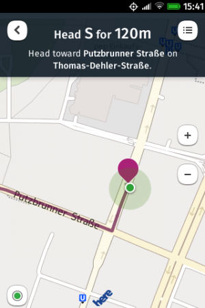 Abbildung 7: Für Karten und Navigation greift Firefox auf die HERE-Maps von Nokia zurück.