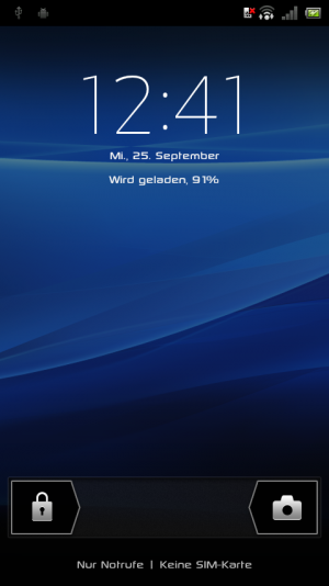 Abbildung 3: Der Lockscreen von ICS Neo2Play auf dem Sony Ericsson Xperia Play.