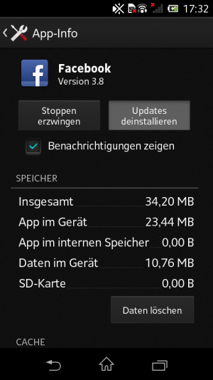 Abbildung 10: Zum Deaktivieren einer App müssen Sie zuerst die letzten Updates deinstallieren.